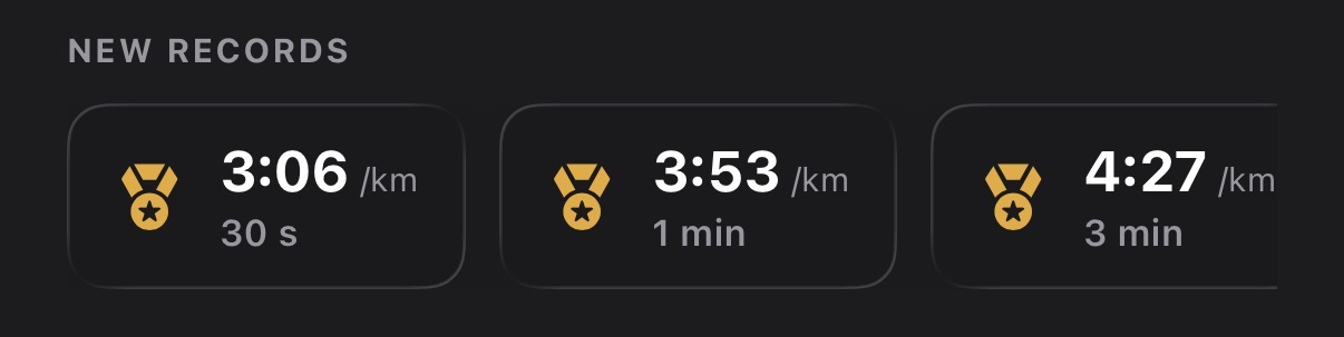 New pace records of the session