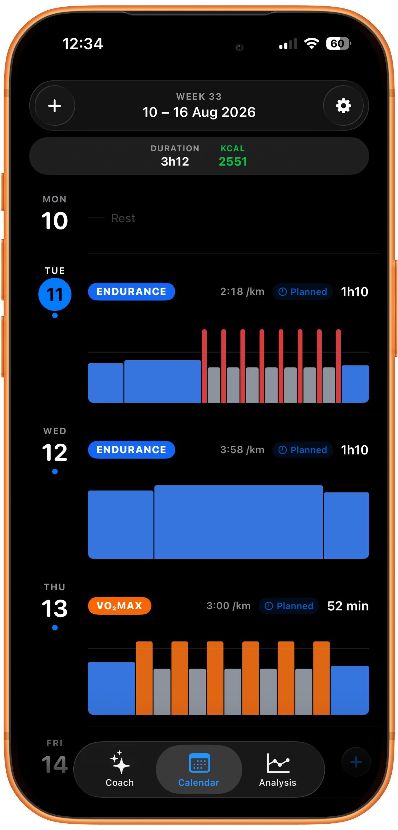 Training calendar
