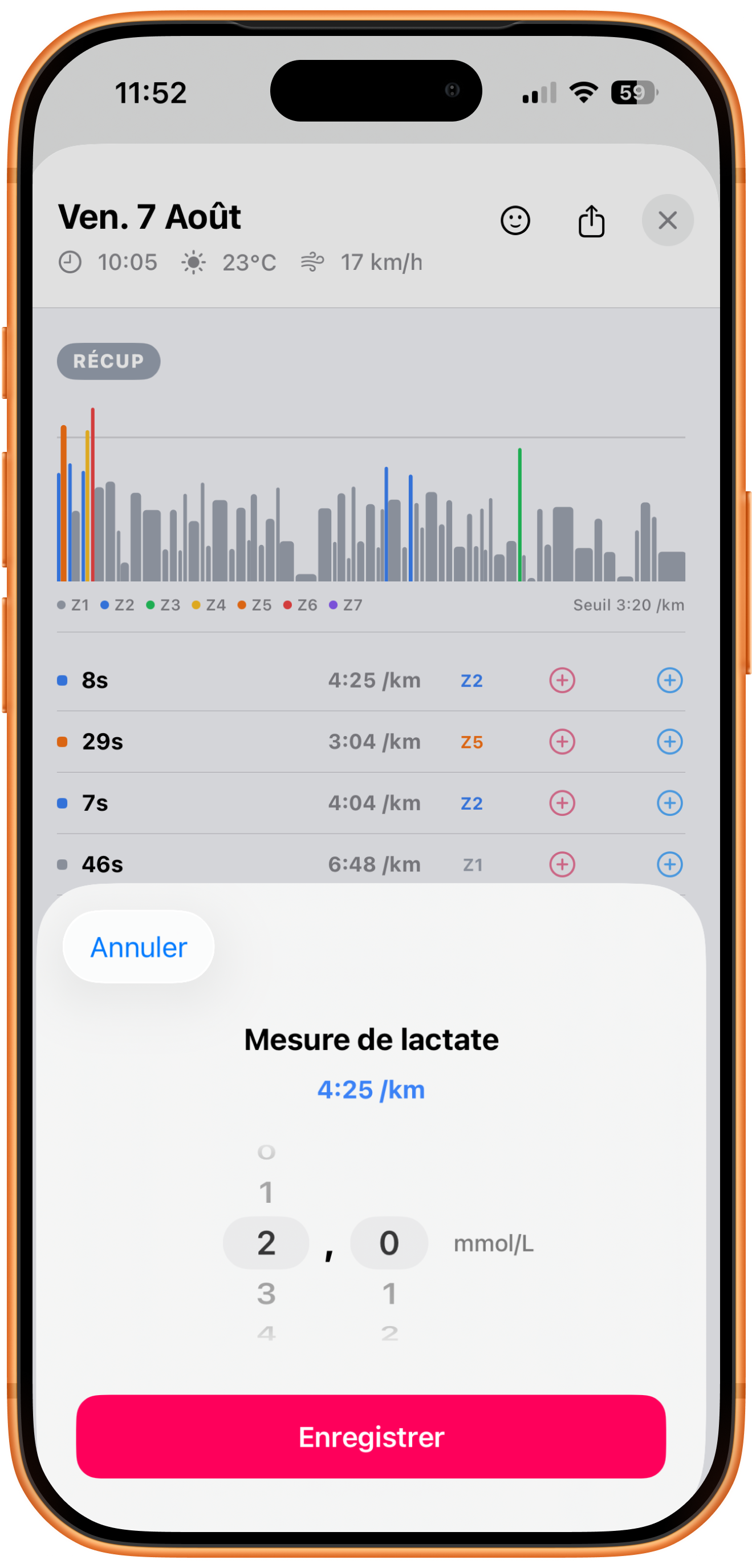 Ajout d'une mesure de lactate